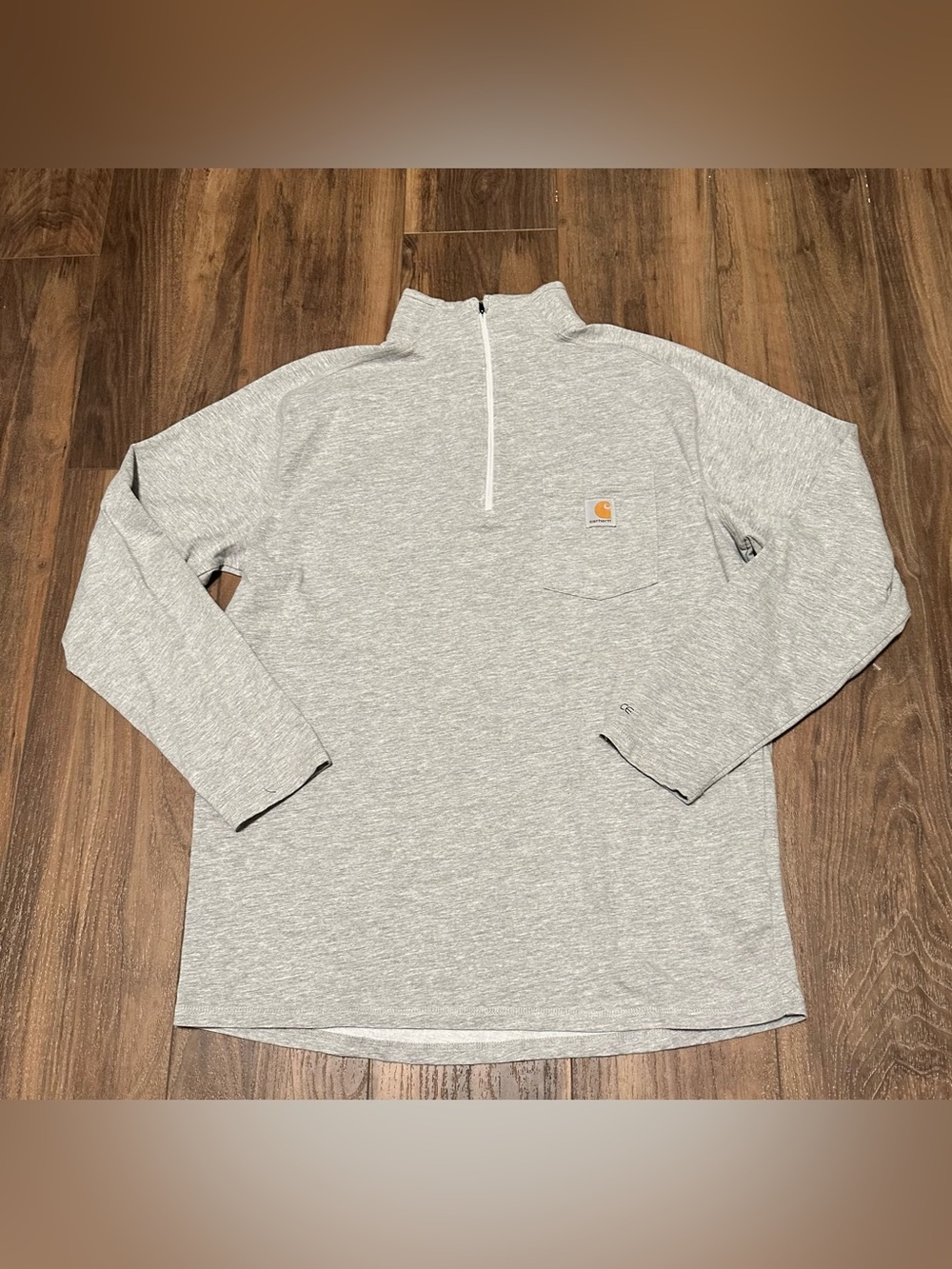 Carhartt Force Shirt Mens Large Gray  Quarter Zip Long Sleeve Relaxed Fit